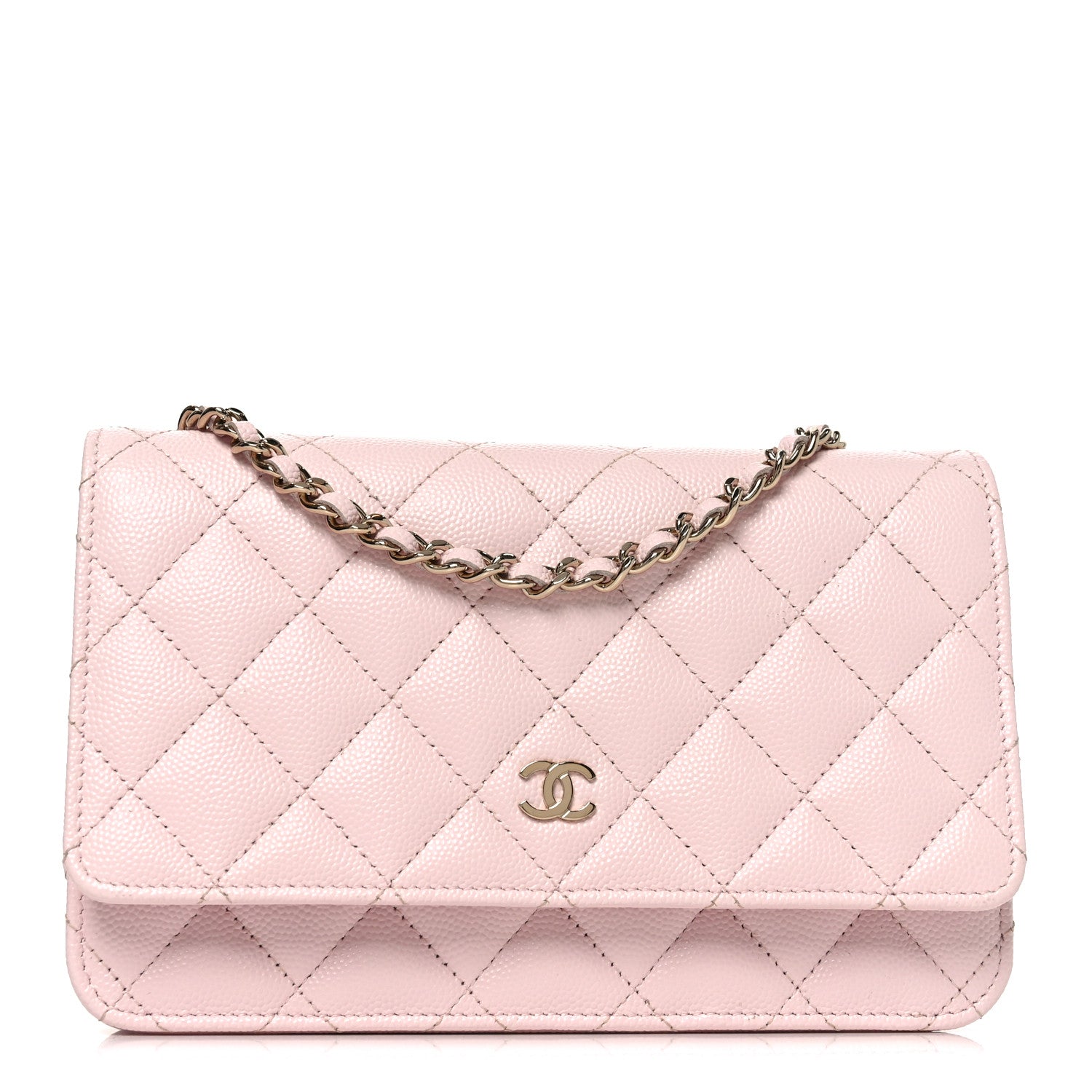 Chanel Caviar Quilted Wallet on Chain WOC Light Pink 1 of 11