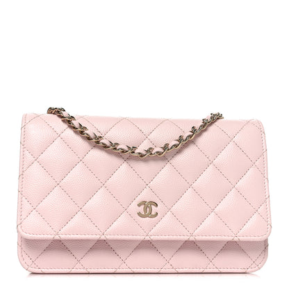 Chanel Caviar Quilted Wallet on Chain WOC Light Pink 1 of 11