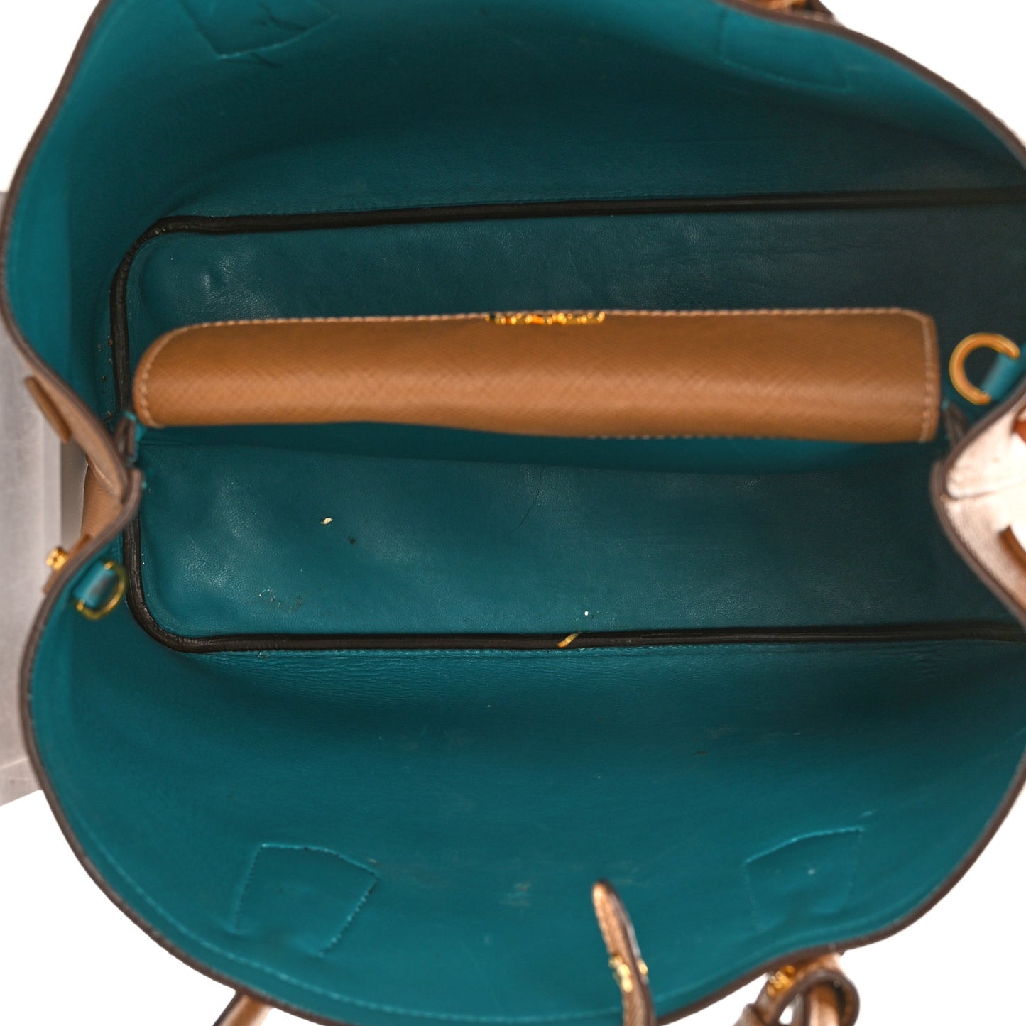 Saffiano Cuir Small Double Bag Cannella Cocco