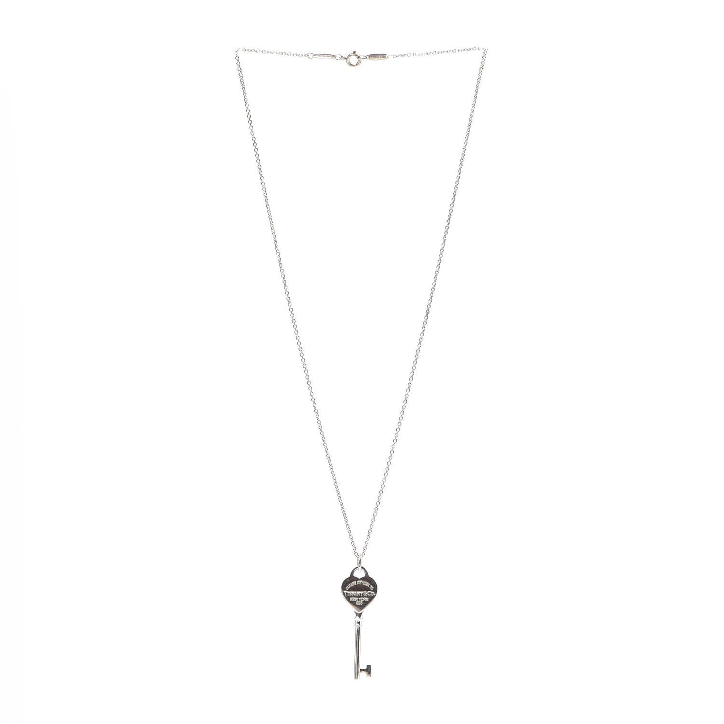 Sterling Silver Return to Tiffany Heart Key Pendant Necklace