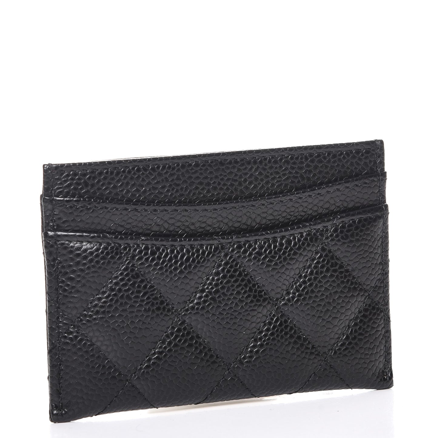 Caviar Quilted Card Holder Black