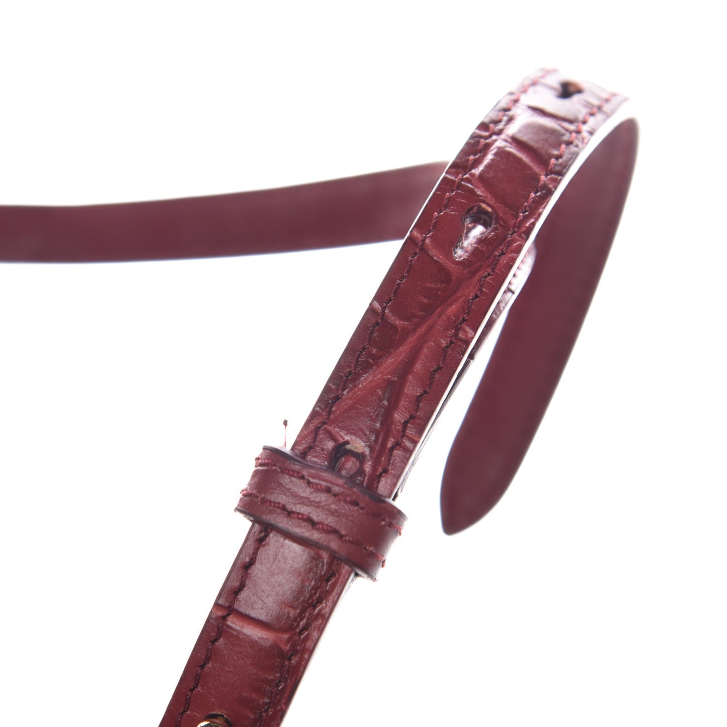Calfskin Crocodile Embossed Heroine 30 Red