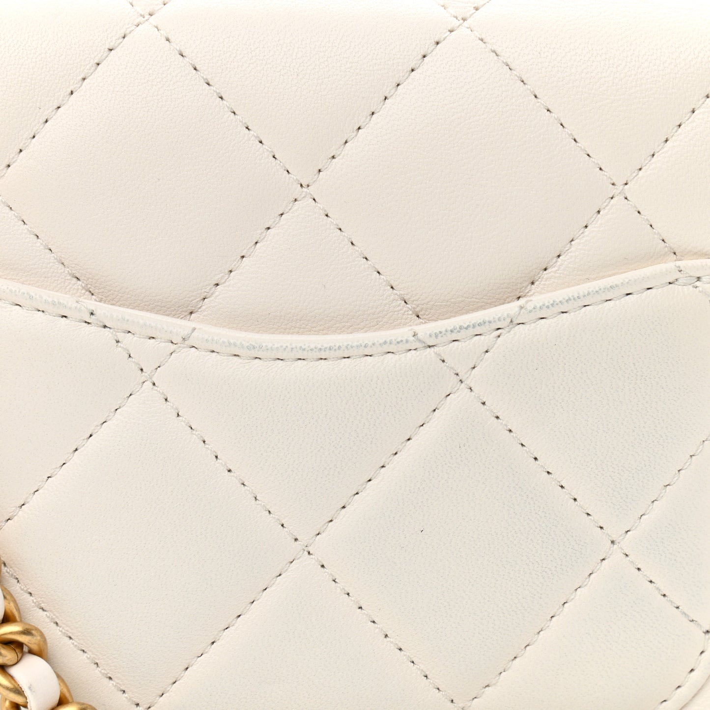 Lambskin Quilted Mini Side Note Flap White