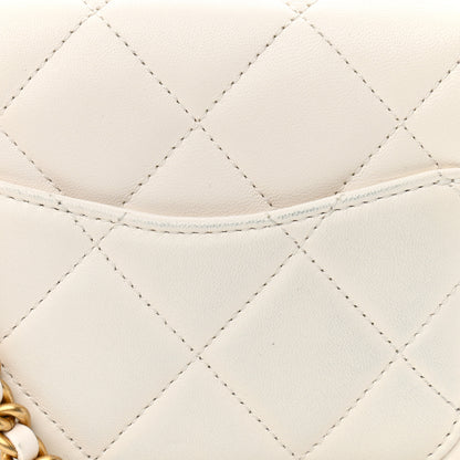 Chanel Lambskin Quilted Mini Side Note Flap White 11 of 12