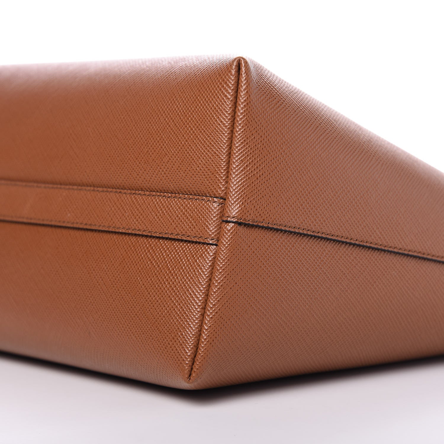 Prada Saffiano Cuir Shopping Tote Cognac Black 8 of 9