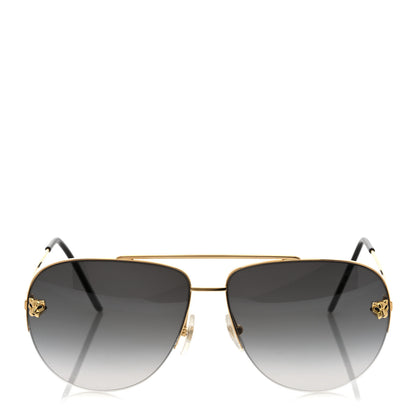Cartier Panthere De Cartier Aviator Sunglasses CT0065S Gold 2 of 7