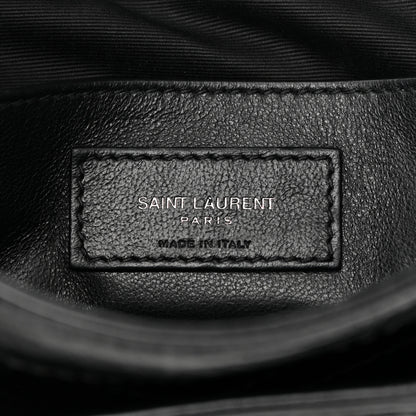 Saint Laurent Crinkled Calfskin Matelasse Monogram Baby Niki Chain Satchel Black 6 of 11