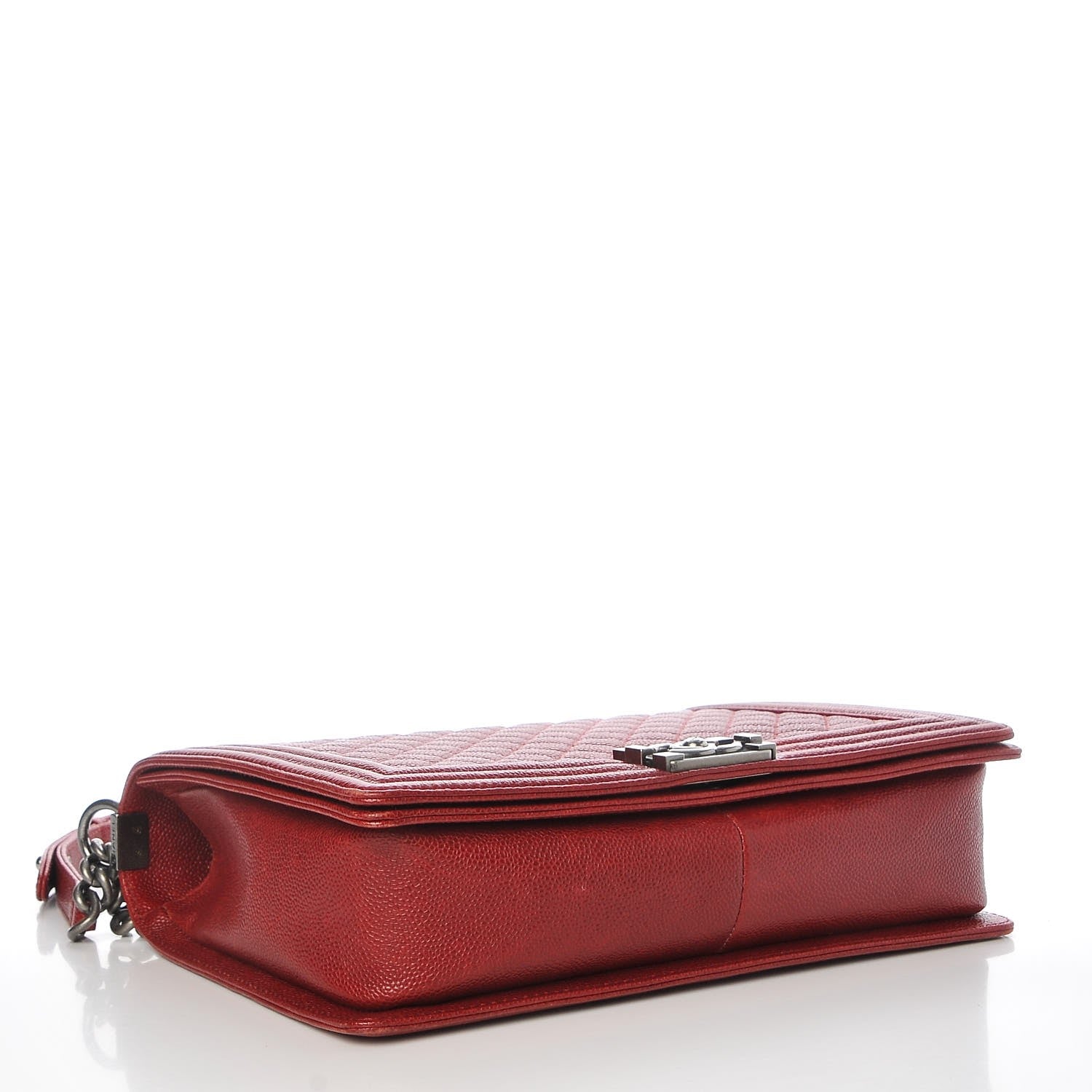 Chanel Caviar Quilted Large Boy Flap Dark Red 4 of 10