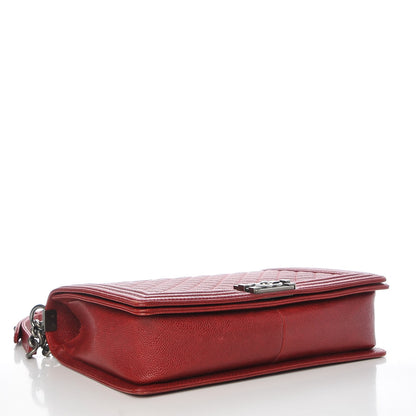 Chanel Caviar Quilted Large Boy Flap Dark Red 4 of 10