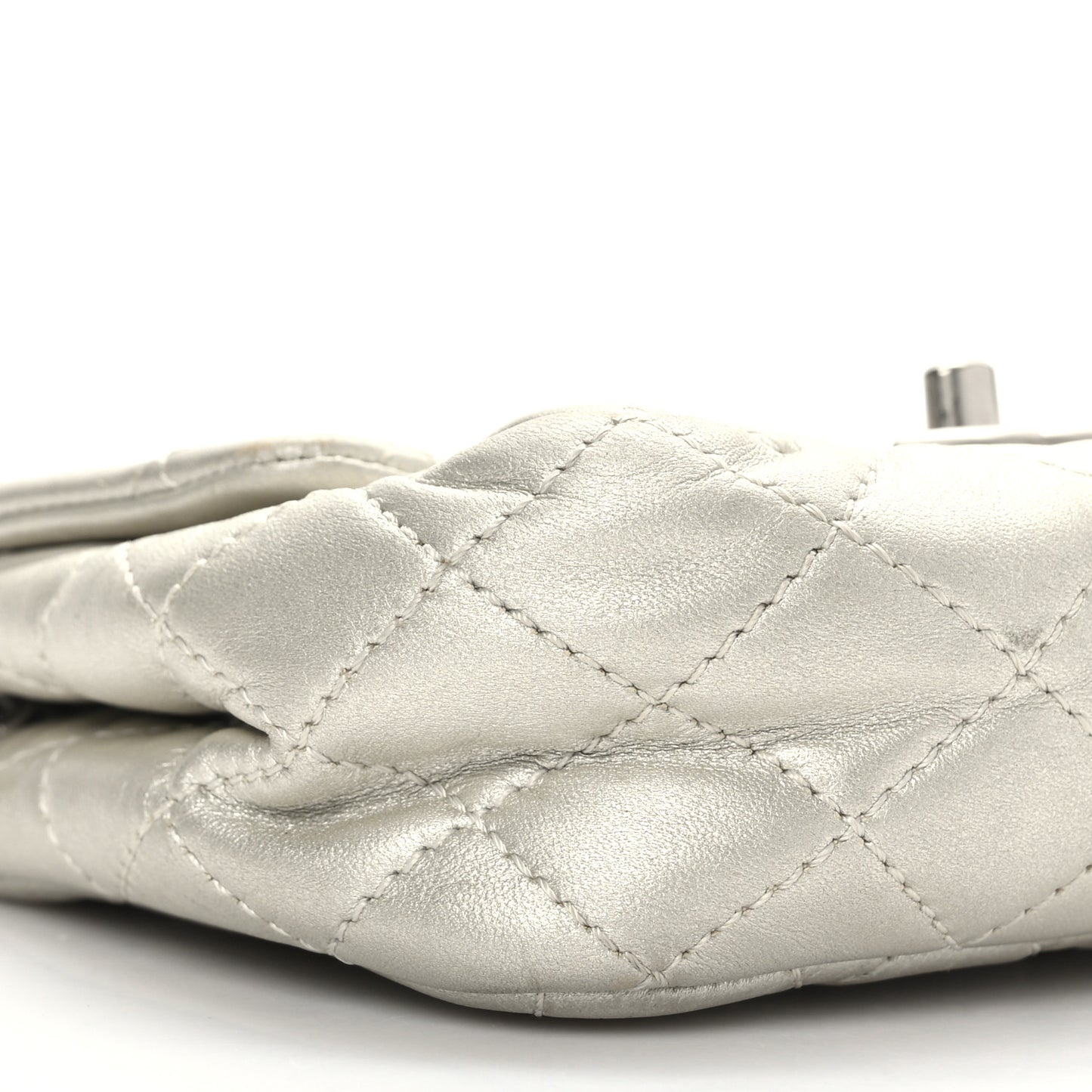 Metallic Lambskin Quilted Mini Square Flap Gold