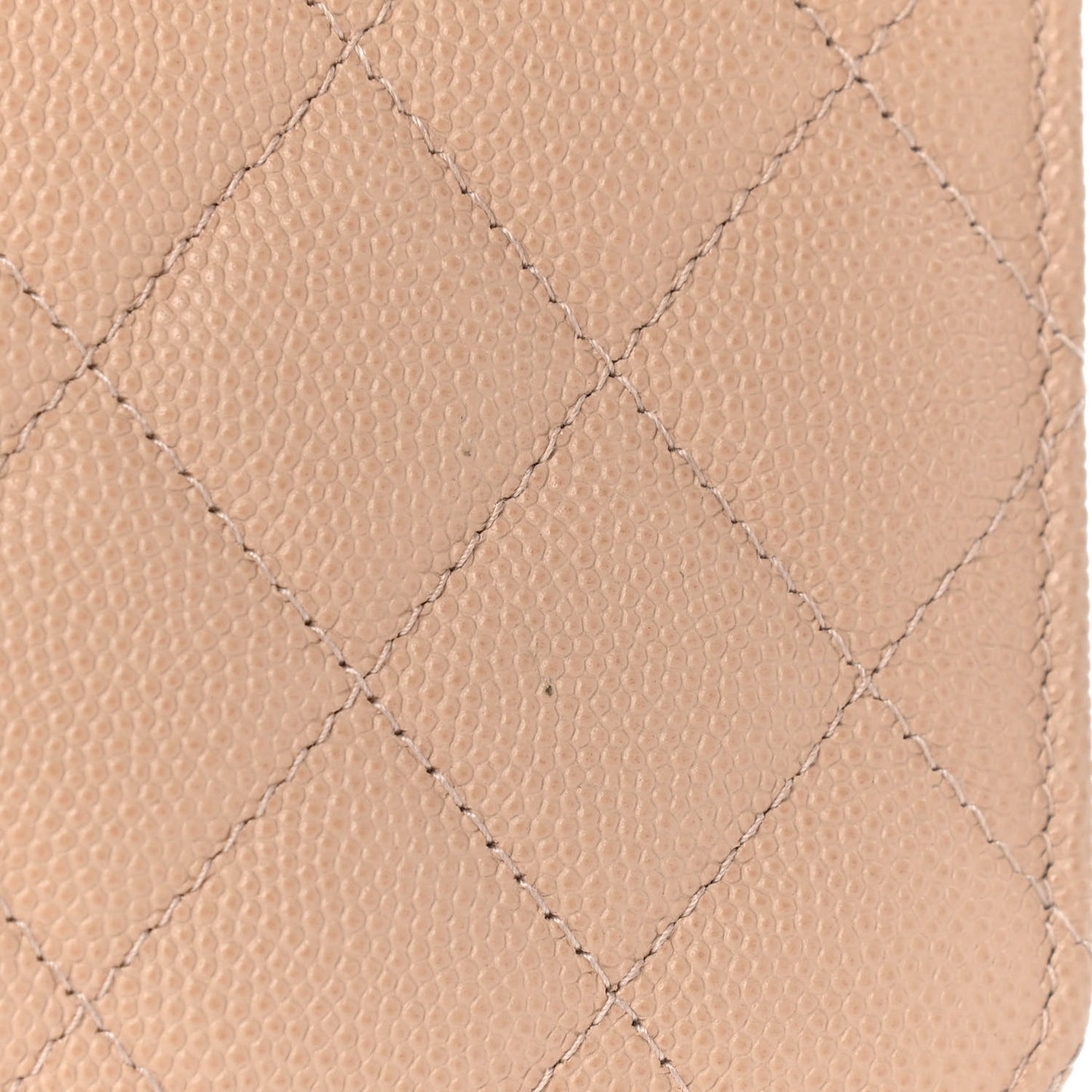Caviar Quilted CC Filigree Wallet On Chain WOC Beige Black