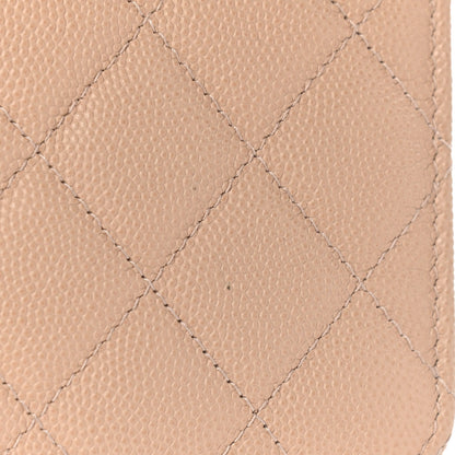 Chanel Caviar Quilted CC Filigree Wallet On Chain WOC Beige Black 11 of 11