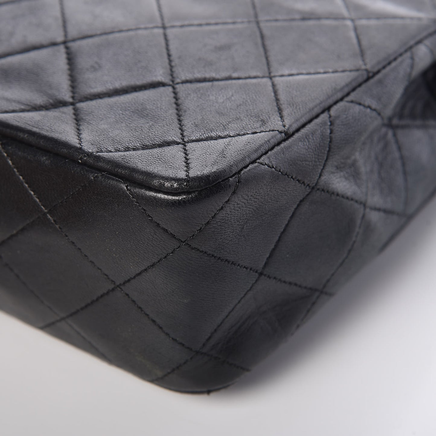 Lambskin Quilted Mini Square Flap Bag Black