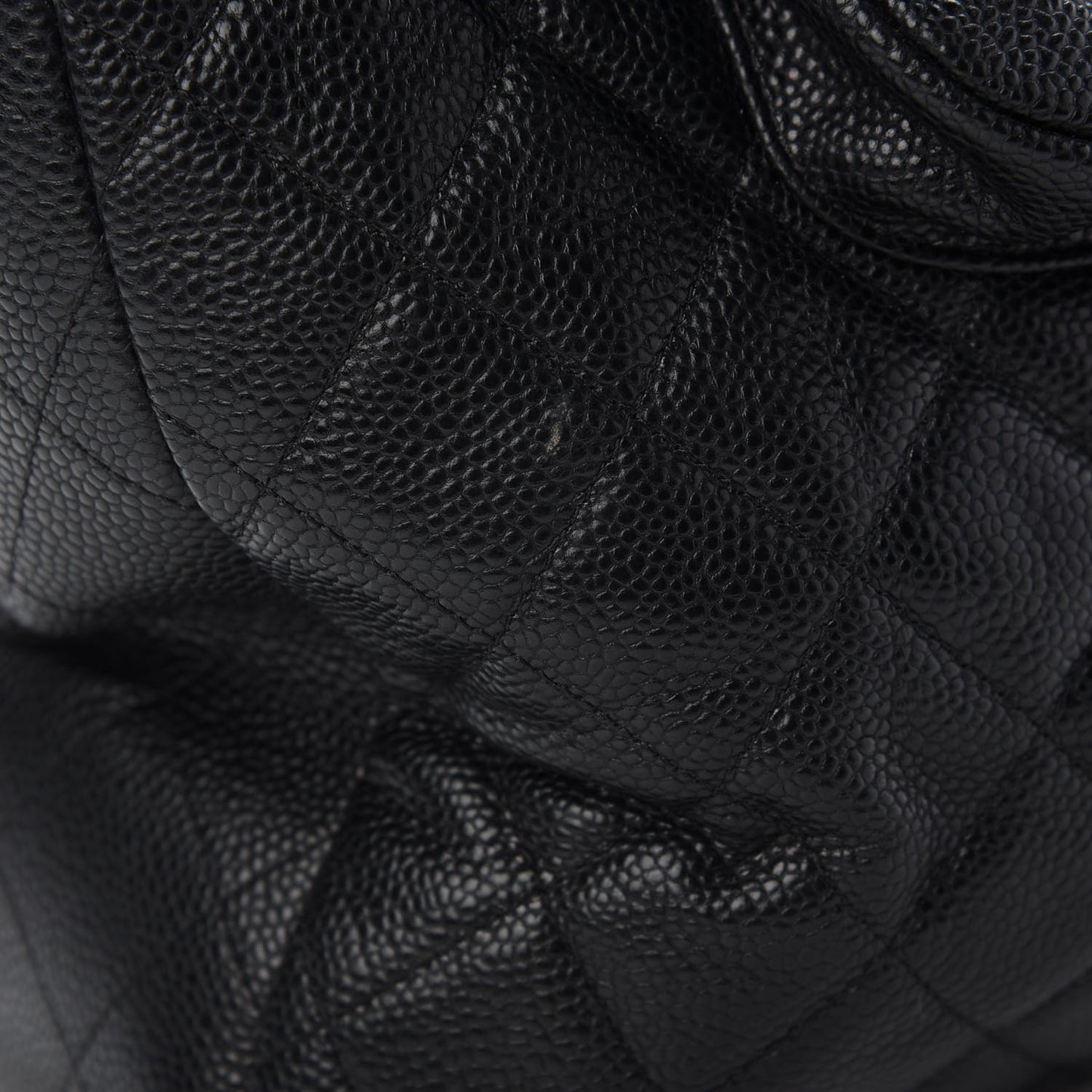 Caviar Quilted Flap Tote Black