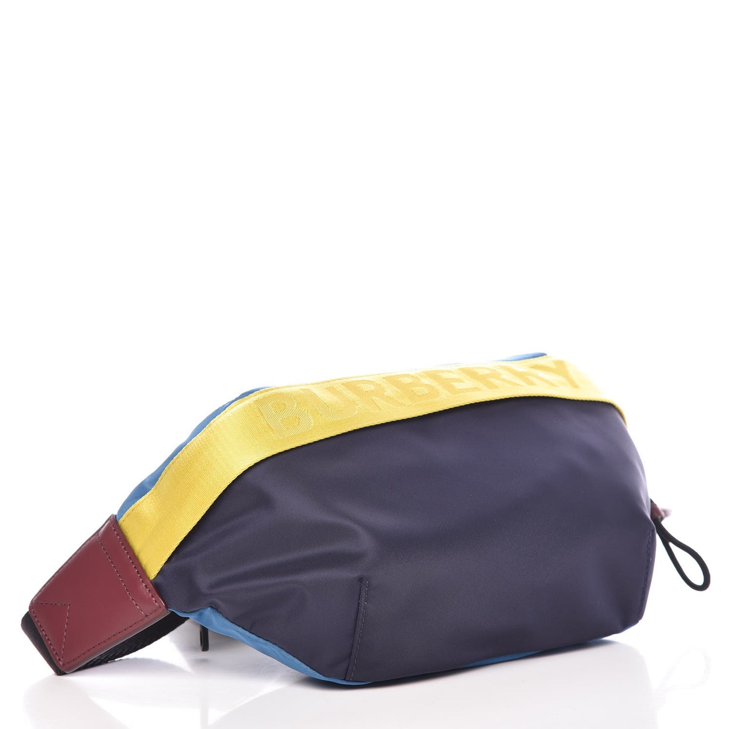 Nylon Color Block Logo Medium Bum Bag Blue