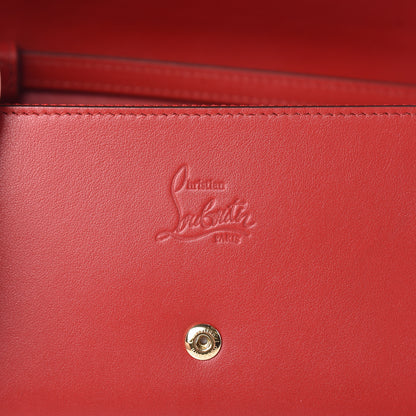 Christian Louboutin Patent Metallic Calfskin Spikes Boudoir Chain Wallet Red 6 of 7