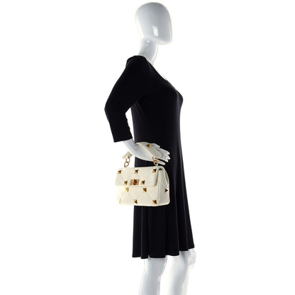 Valentino Garavani Nappa Medium Roman Stud Shoulder Bag Ivory 3 of 10