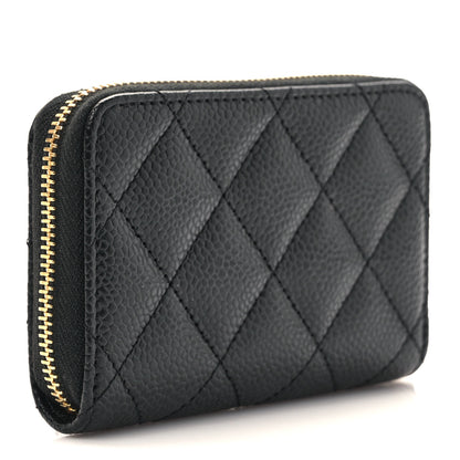 Chanel Caviar Quilted Zip Coin Purse Black 3 of 8