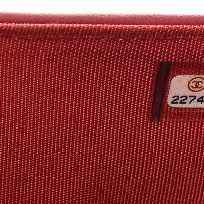 Chanel Caviar Quilted Yen Wallet Red 9 of 13