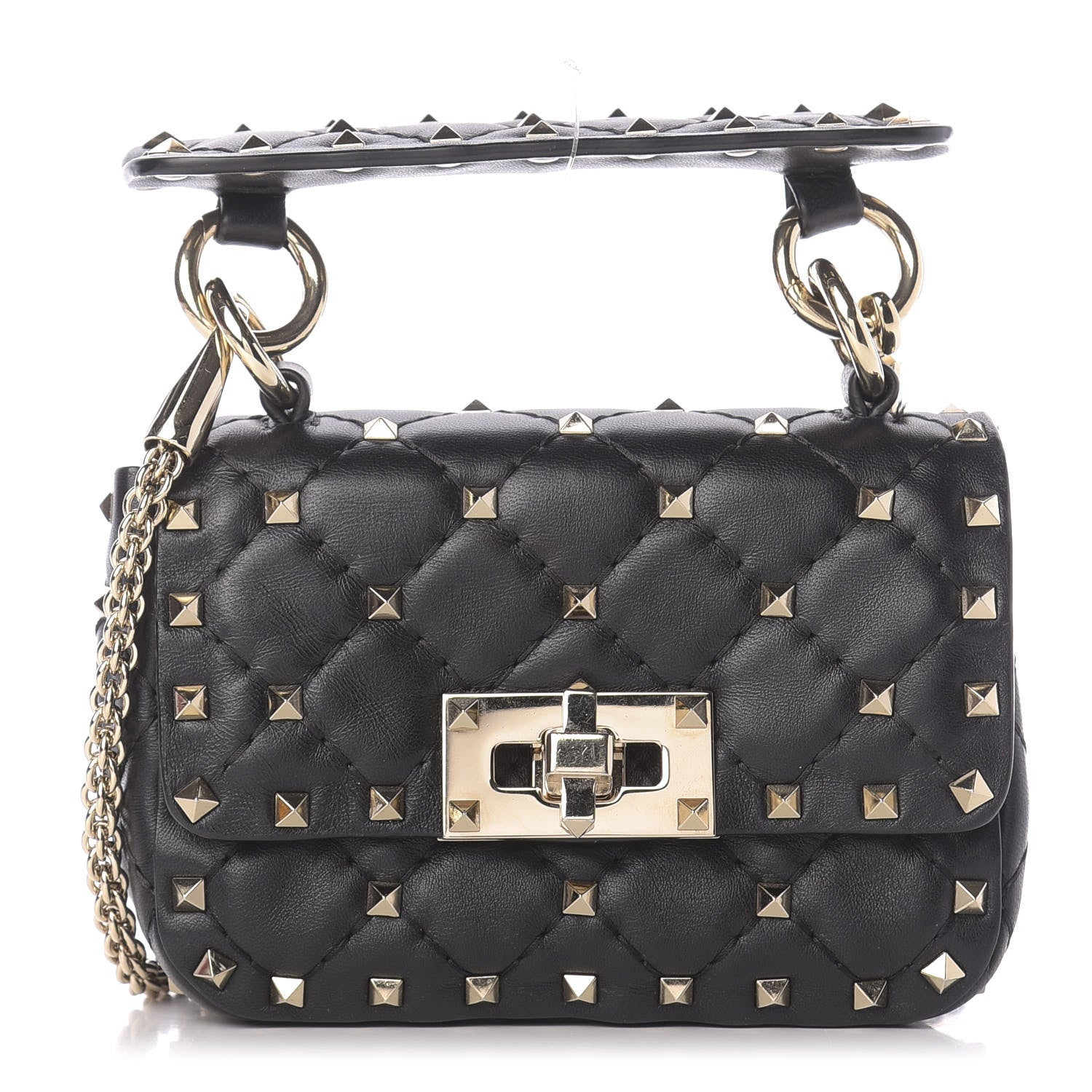 Valentino Garavani Nappa Micro Rockstud Spike Shoulder Bag Black 1 of 10