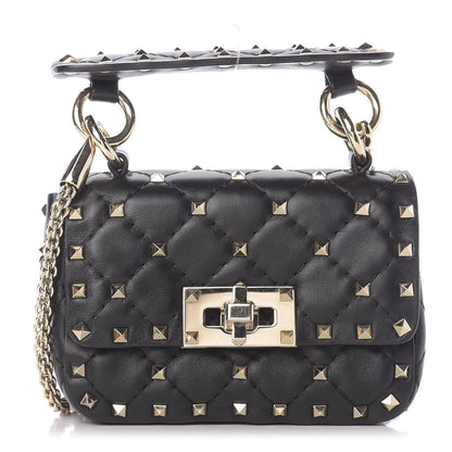 Valentino Garavani Nappa Micro Rockstud Spike Shoulder Bag Black 1 of 10