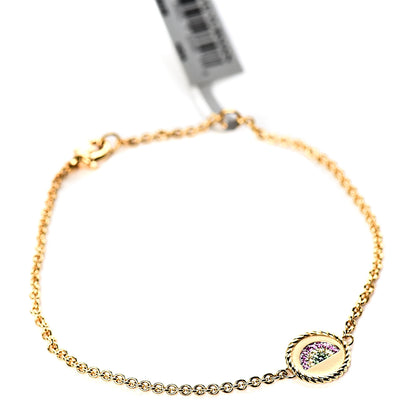 David Yurman 18K Yellow Gold Pink Yellow Sapphire Tsavorite Collectibles Rainbow Bracelet 1 of 5