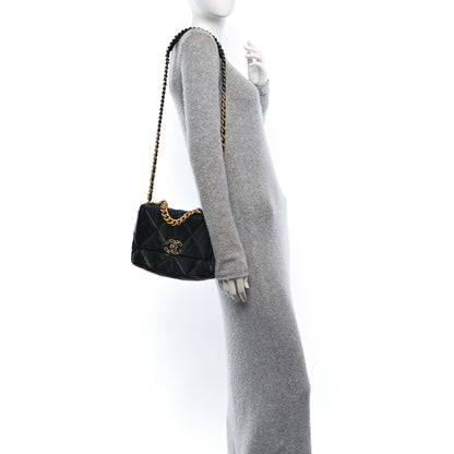 Chanel Lambskin Quilted Medium Chanel 19 Flap Black 2 of 11