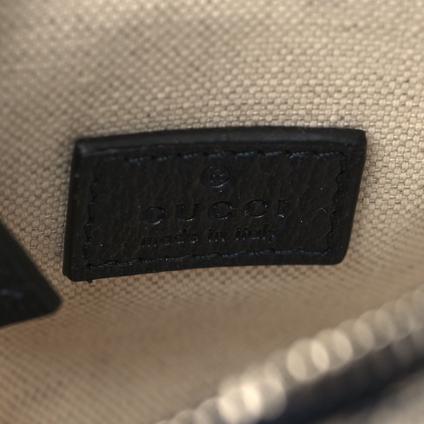 GG Supreme Monogram Textured Dollar Calfskin Web Mini Ophidia Double Zip Messenger Bag Beige Blue