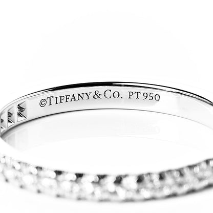 Tiffany Platinum Diamond .20ctw Half Circle Soleste Band Ring 49 4.75 4 of 4