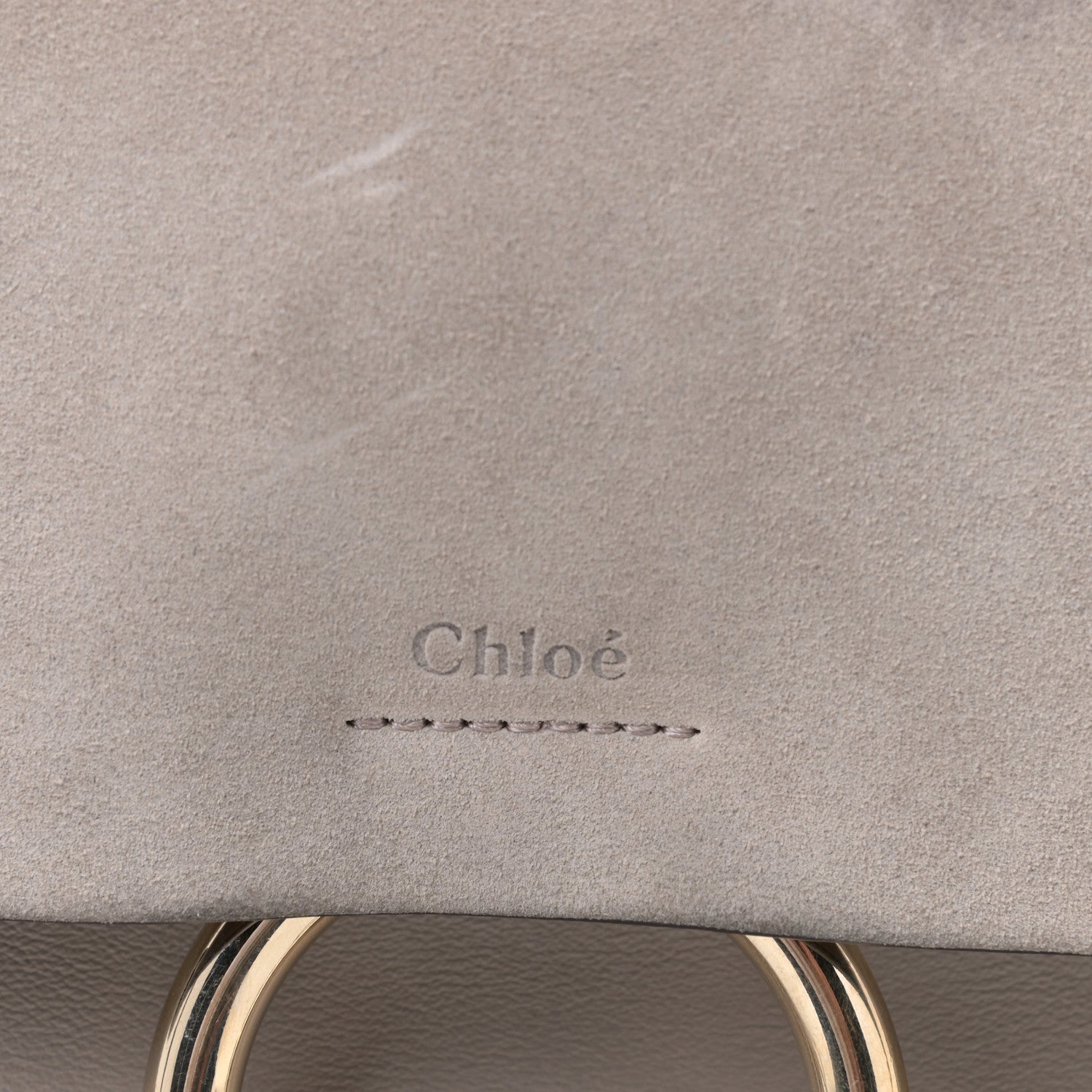 Chloe Calfskin Suede Medium Faye Shoulder Bag Motty Grey 6 of 7