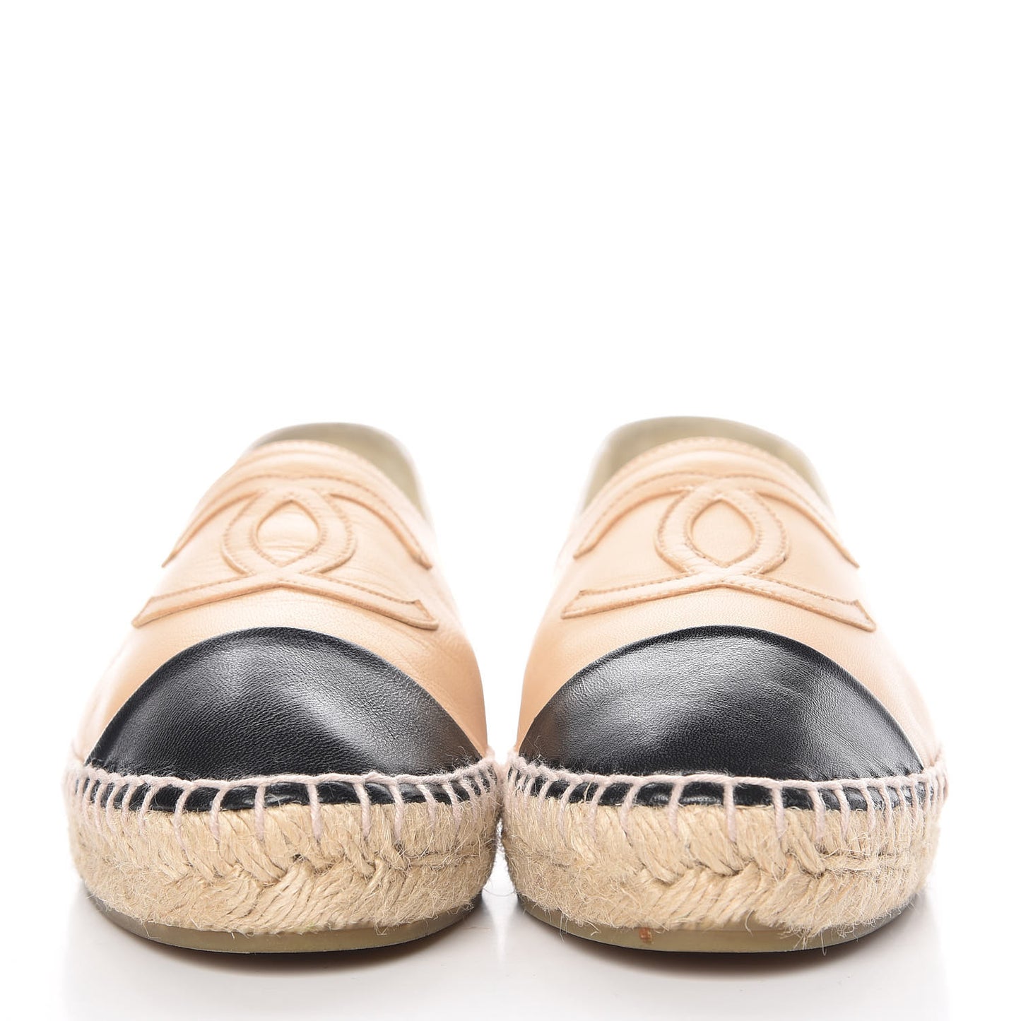 Lambskin CC Espadrilles 36 Beige Black