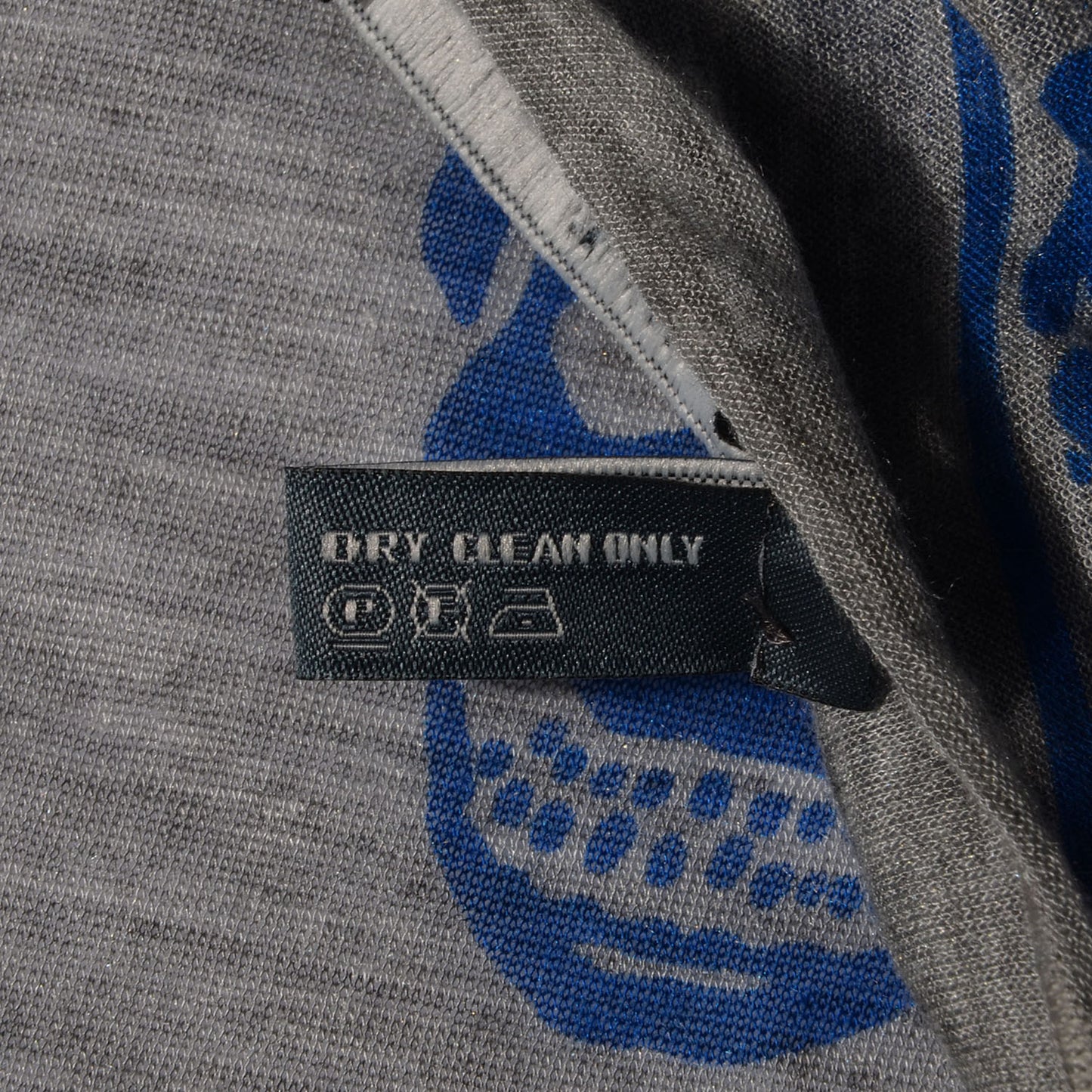 Modal Skull Scarf Grey Blue