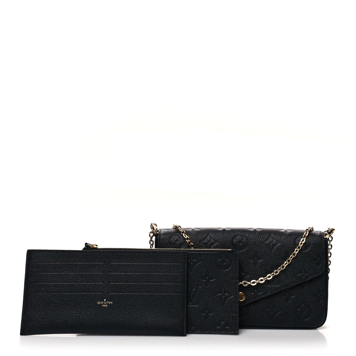 Louis Vuitton Empreinte Pochette Felicie Chain Wallet Black 1 of 13