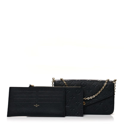 Louis Vuitton Empreinte Pochette Felicie Chain Wallet Black 1 of 13