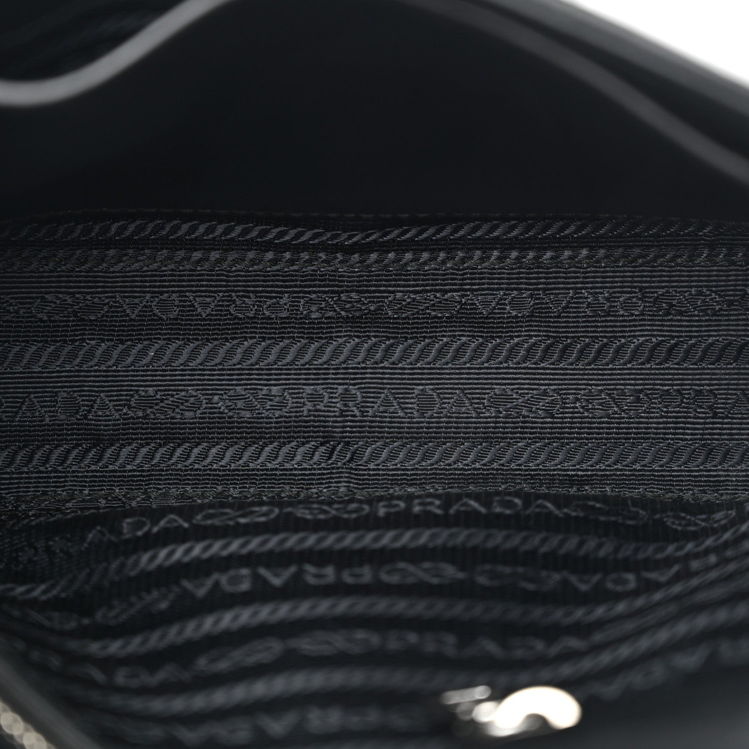 Prada Soft Calfskin Impunture Diagramme Small Chain Flap Shoulder Bag Black 5 of 11