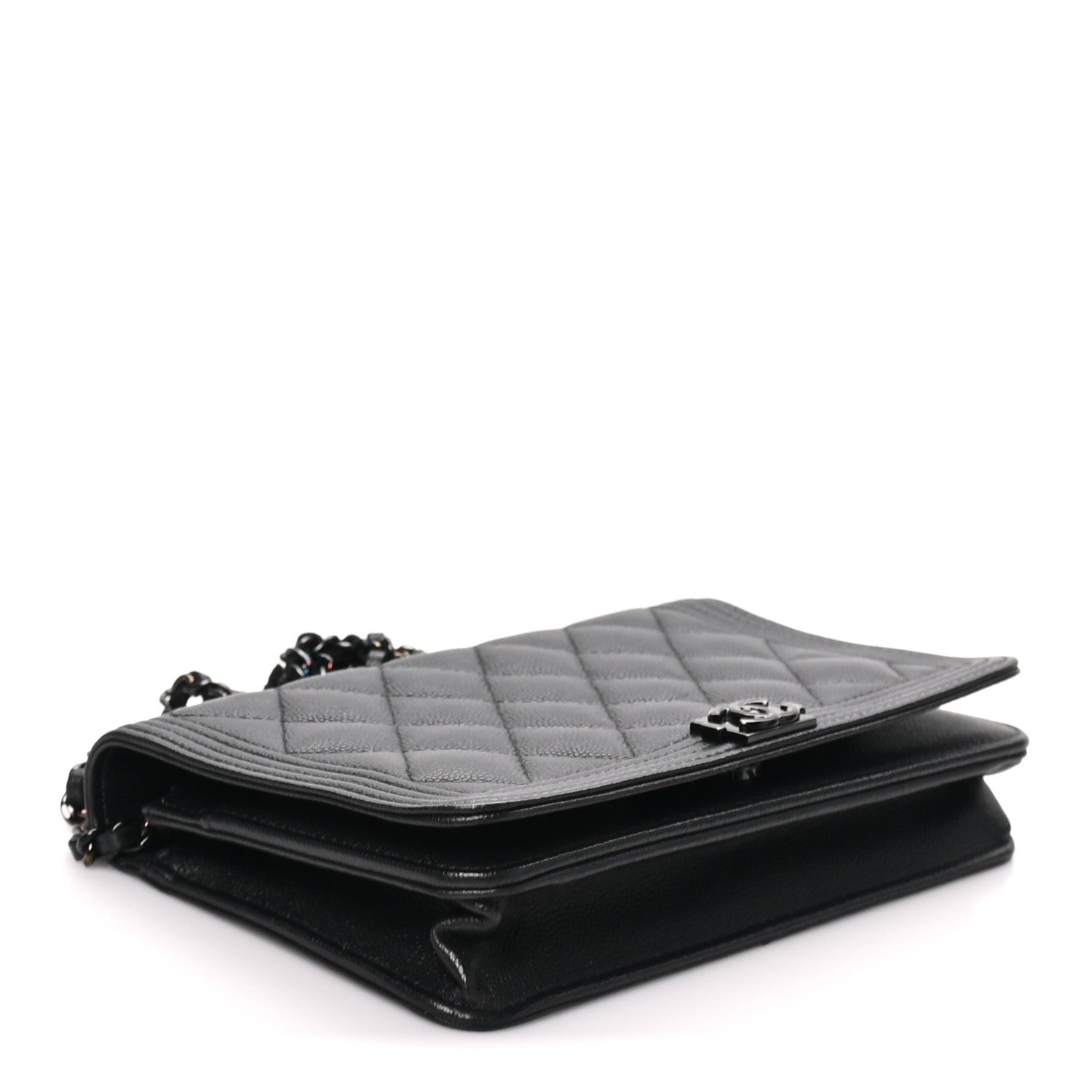 Chanel Caviar Quilted Boy Wallet On Chain WOC So Black 4 of 12