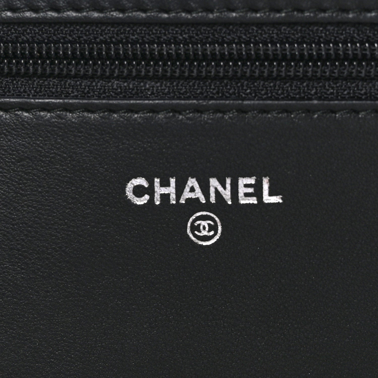 Chanel Lambskin Quilted Diamond CC Wallet On Chain WOC Black 6 of 12