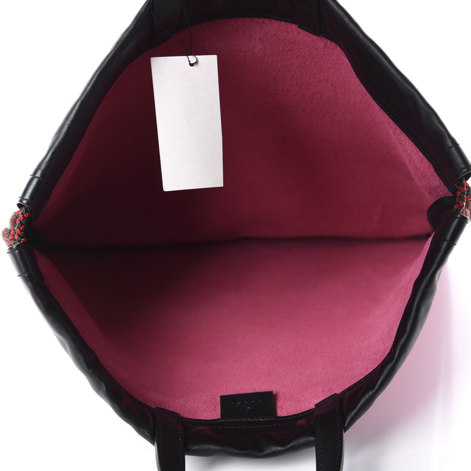 Gucci Grained Calfskin Logo Drawstring Backpack Box Pink Green Black 4 of 9