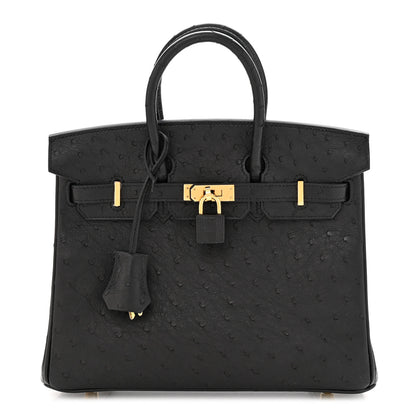 Hermes Ostrich Birkin 25 Black 1 of 10