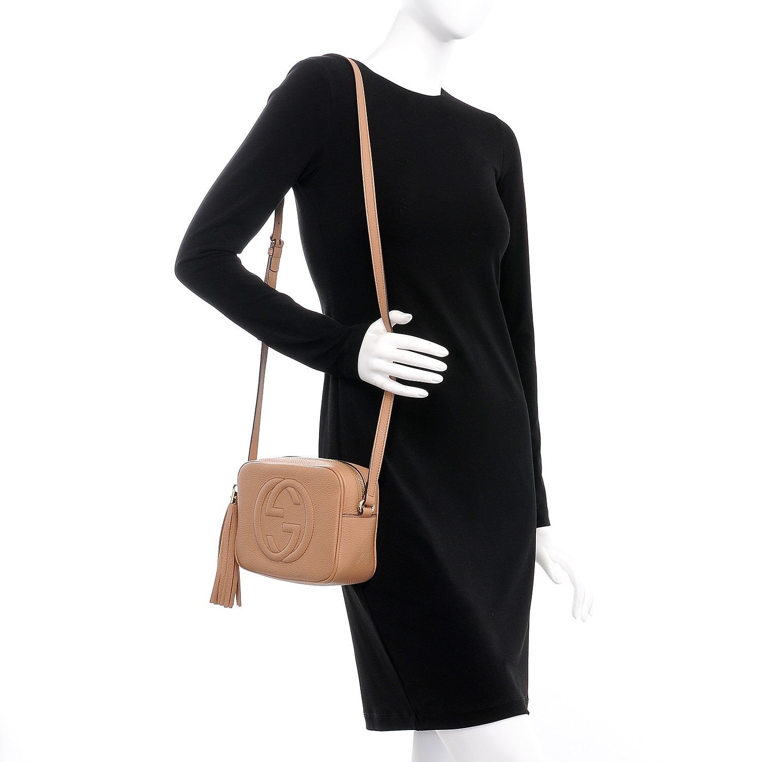 Gucci Pebbled Calfskin Small Soho Disco Bag Rose Beige 2 of 8