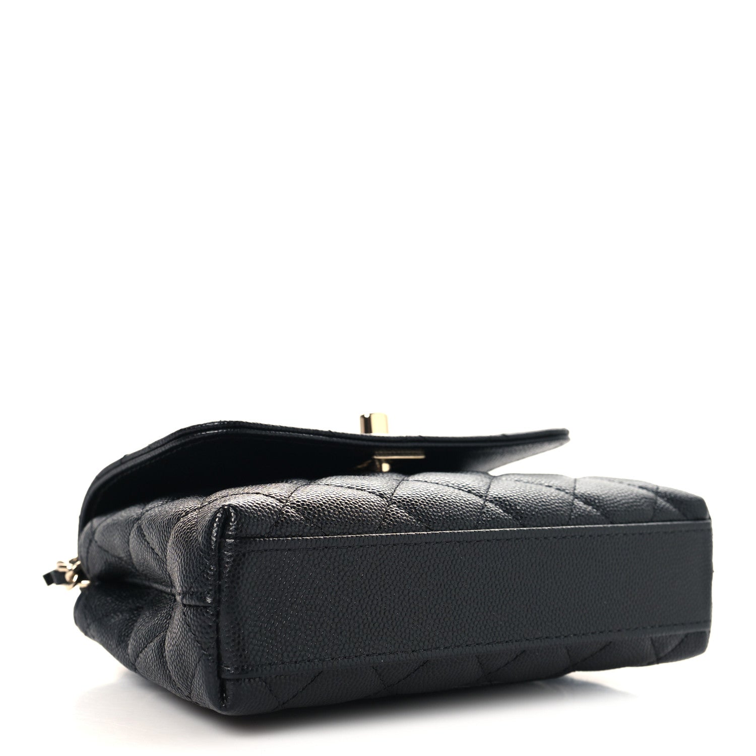 Chanel Caviar Quilted Coco Handle Clutch With Chain Black 4 of 11