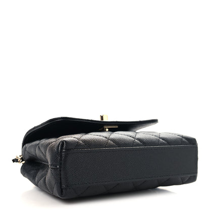 Chanel Caviar Quilted Coco Handle Clutch With Chain Black 4 of 11