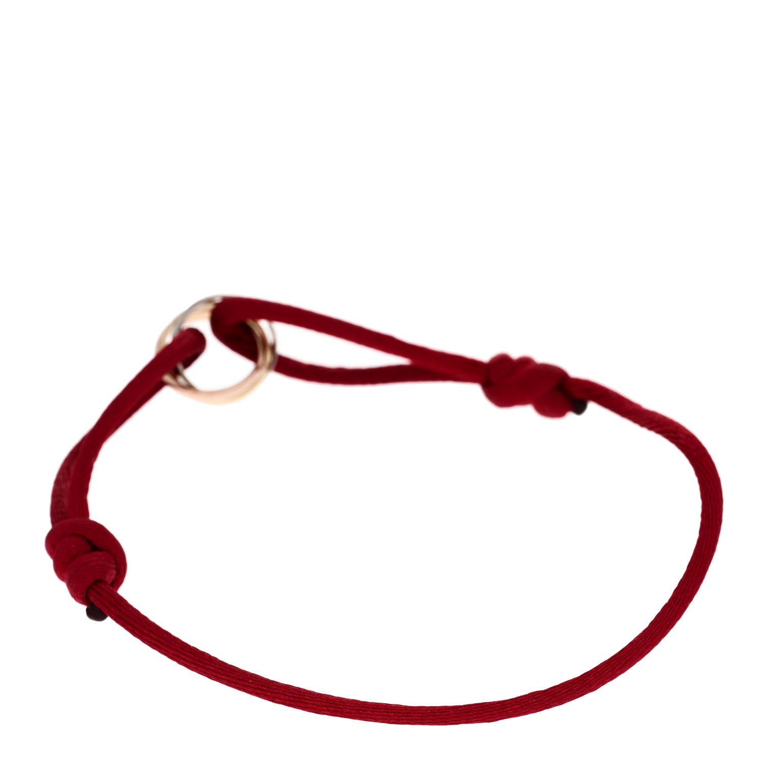Cartier 18K Pink Yellow White Gold Trinity Cord Bracelet Red 2 of 6