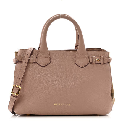 Burberry Grainy Calfskin House Check Small Banner Tote Pale Orchid 1 of 13