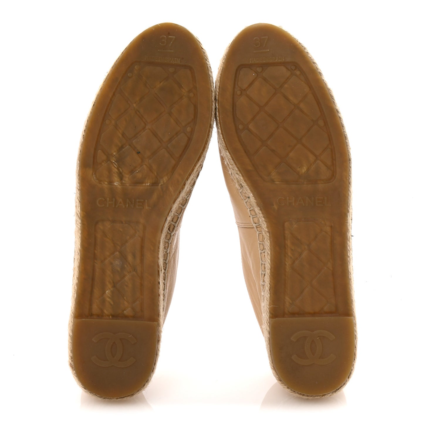 Lambskin CC Espadrilles 37 Beige Black
