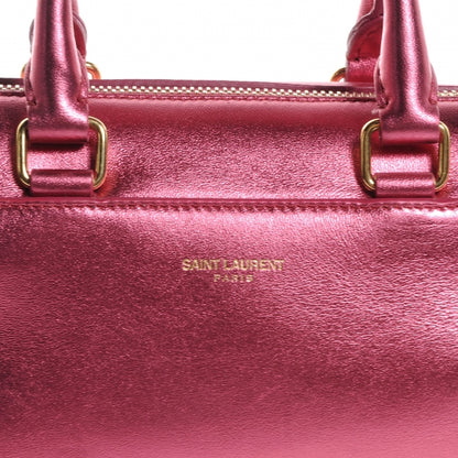 Saint Laurent Metallic Leather Classic Duffle Toy Pink 8 of 8