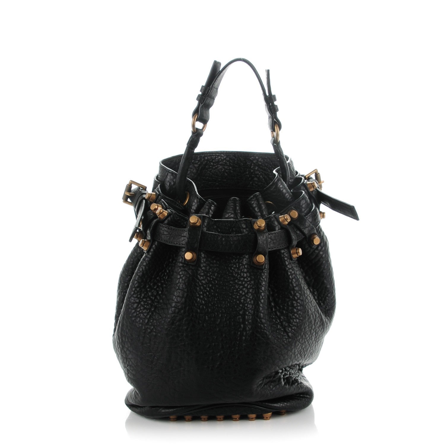 Alexander Wang Pebbled Lambskin Diego Bucket Bag Black Antique Brass Hardware 1 of 8