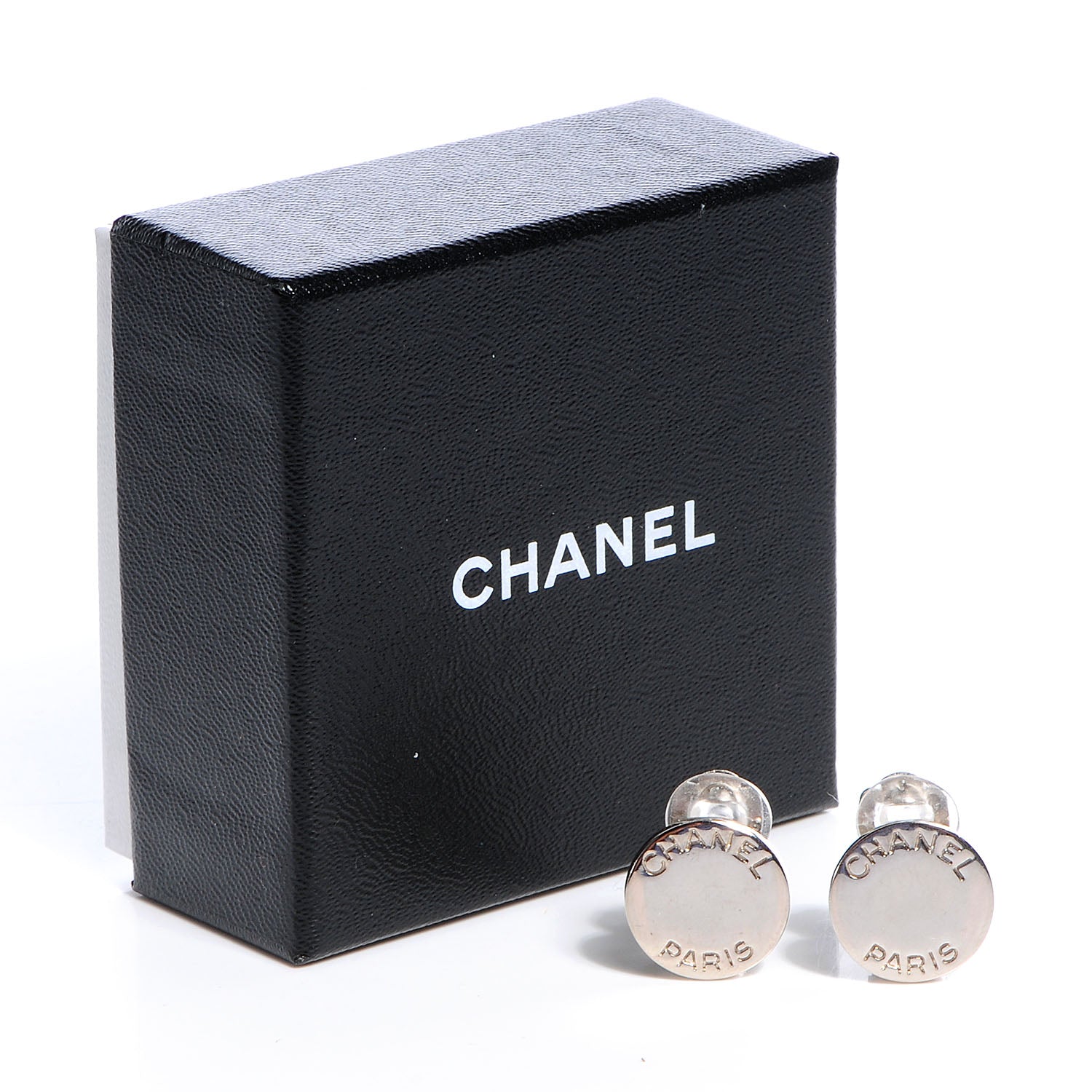 Chanel PARIS Clip On Earrings Silver 5 of 5