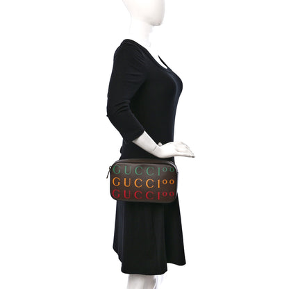 Gucci Textured Dollar Calfskin Gucci 100 Aria Belt Bag 90 36 New Acero Multicolor 2 of 9