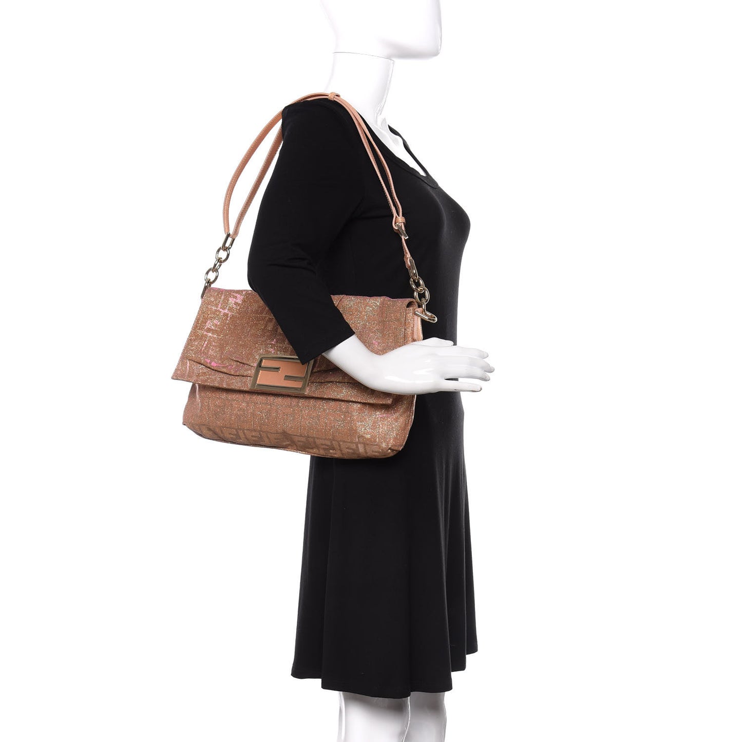 Metallic Lurex Zucca Large Mia Shoulder Flap Arancio
